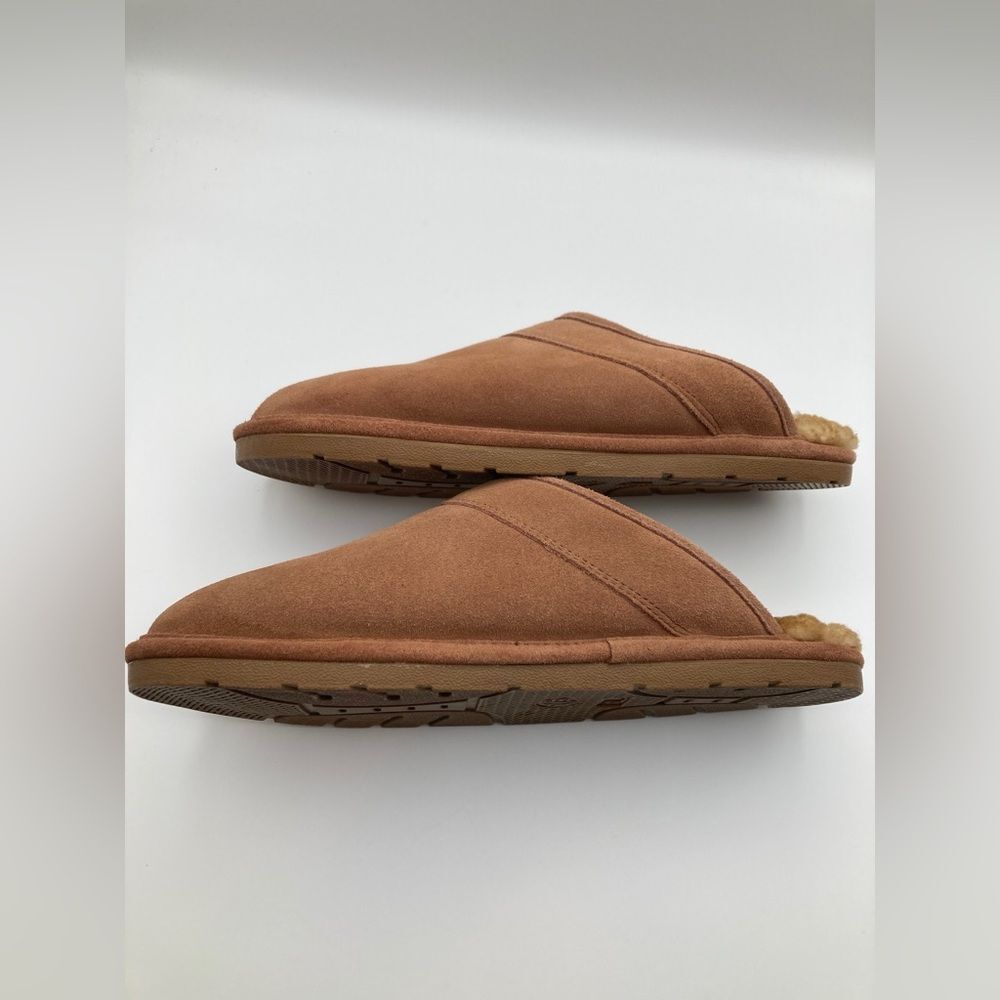RJ’s Fuzzies Indoor Lined Slippers Men’s Size XL Chestnut Comfy EUC Slip On - Picture 4 of 8